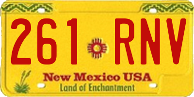 NM license plate 261RNV