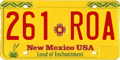 NM license plate 261ROA