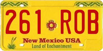 NM license plate 261ROB