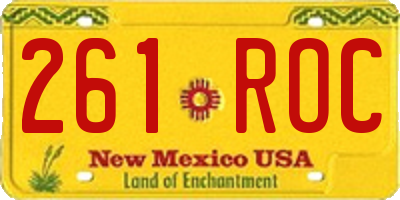 NM license plate 261ROC