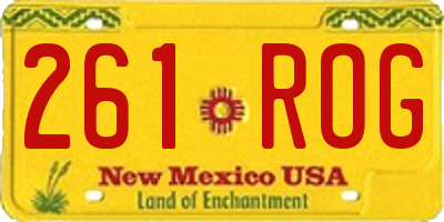NM license plate 261ROG
