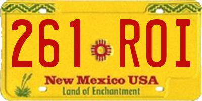 NM license plate 261ROI
