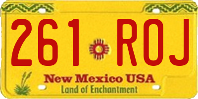 NM license plate 261ROJ