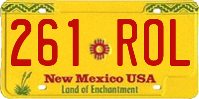 NM license plate 261ROL