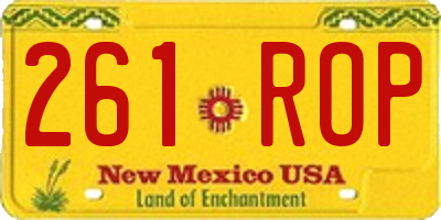 NM license plate 261ROP