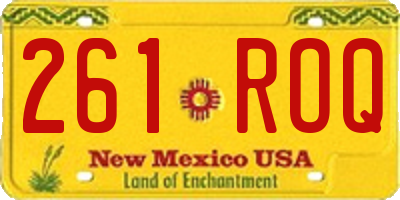 NM license plate 261ROQ