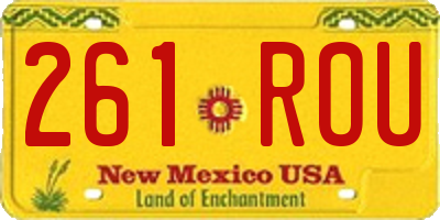 NM license plate 261ROU