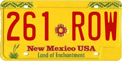 NM license plate 261ROW
