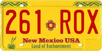 NM license plate 261ROX