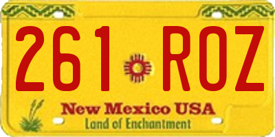 NM license plate 261ROZ