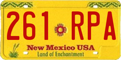 NM license plate 261RPA