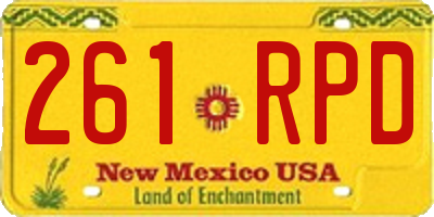 NM license plate 261RPD