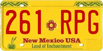NM license plate 261RPG