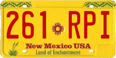 NM license plate 261RPI