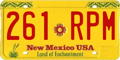 NM license plate 261RPM