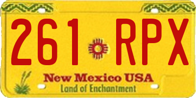 NM license plate 261RPX