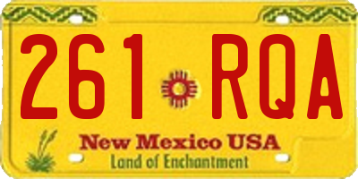 NM license plate 261RQA