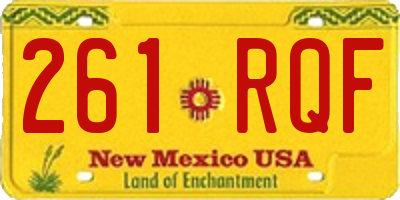 NM license plate 261RQF