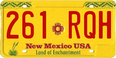NM license plate 261RQH
