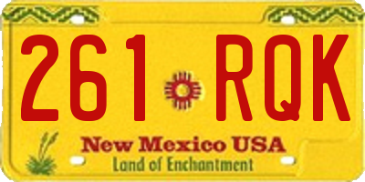 NM license plate 261RQK
