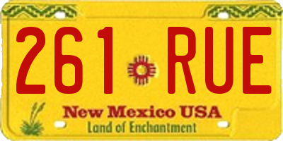 NM license plate 261RUE