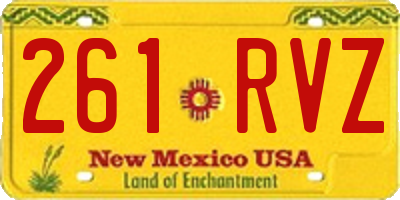 NM license plate 261RVZ