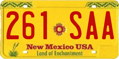 NM license plate 261SAA