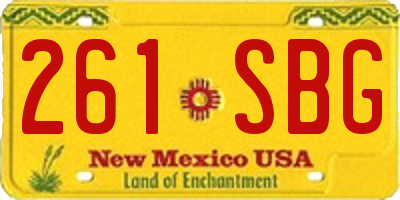 NM license plate 261SBG