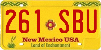 NM license plate 261SBU