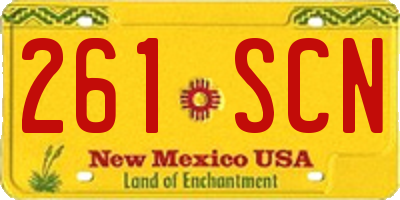 NM license plate 261SCN