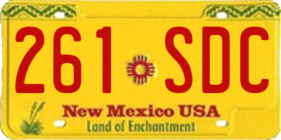 NM license plate 261SDC