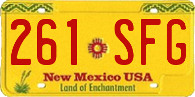 NM license plate 261SFG