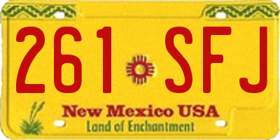 NM license plate 261SFJ
