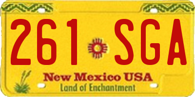 NM license plate 261SGA