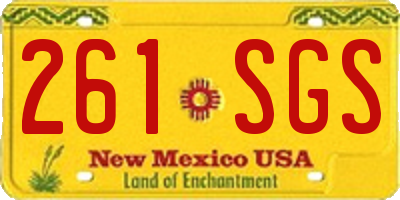 NM license plate 261SGS