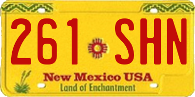 NM license plate 261SHN