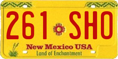 NM license plate 261SHO