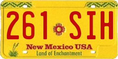 NM license plate 261SIH
