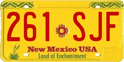 NM license plate 261SJF