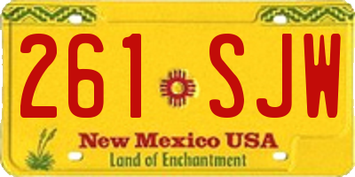 NM license plate 261SJW