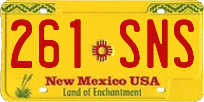 NM license plate 261SNS