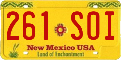 NM license plate 261SOI