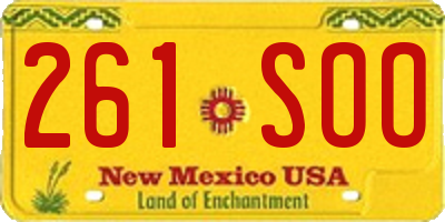 NM license plate 261SOO