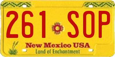 NM license plate 261SOP