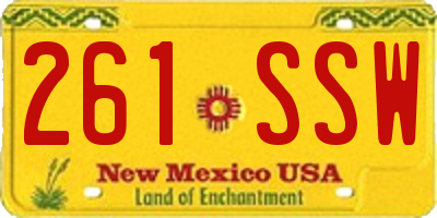 NM license plate 261SSW
