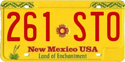 NM license plate 261STO