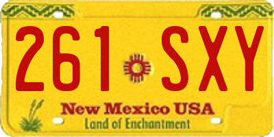NM license plate 261SXY