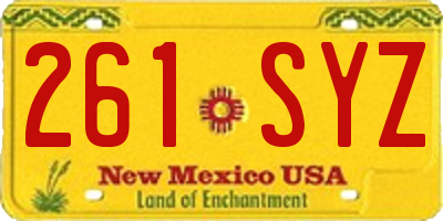 NM license plate 261SYZ