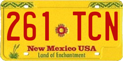 NM license plate 261TCN