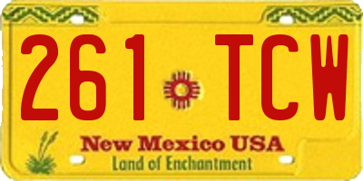 NM license plate 261TCW